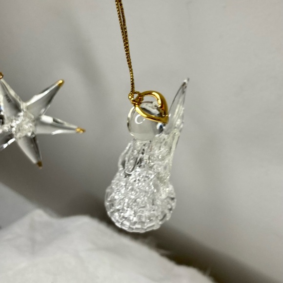 Set of 3 Crystal Glass Christmas Ornaments, Vantage, in box - Picture 8 of 15